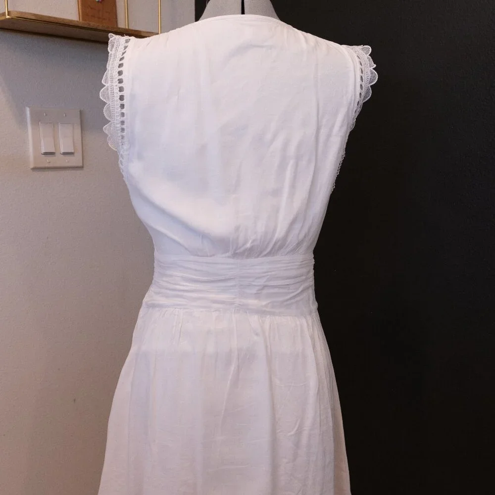 Suncoo Paris White Summer crochet trim sundress - Picture 5 of 6